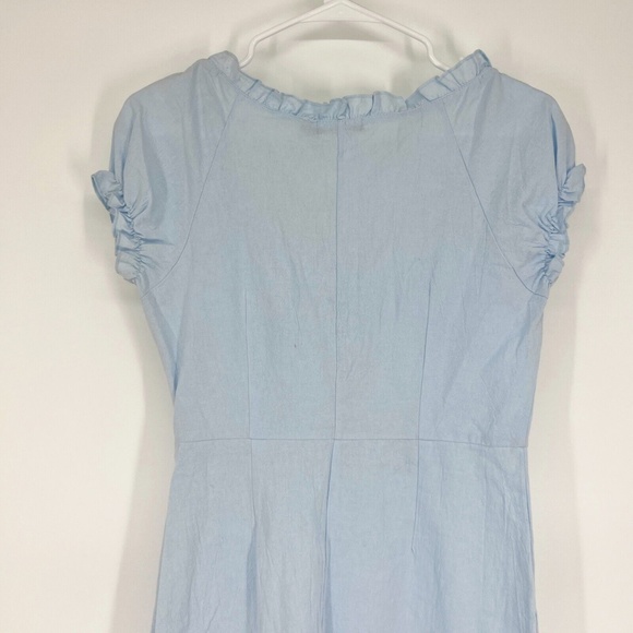 Nasty Gal Dress Chambray Lace Up Mini Short Sleeve - Picture 10 of 11